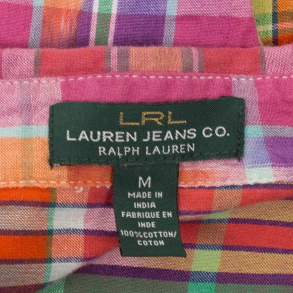 Lauren Jeans Co Medium Womens Button Up Plaid Top - Picture 3 of 6